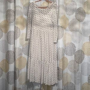 Torrid IVORY POLKA DOT MESH MIDI DRESS